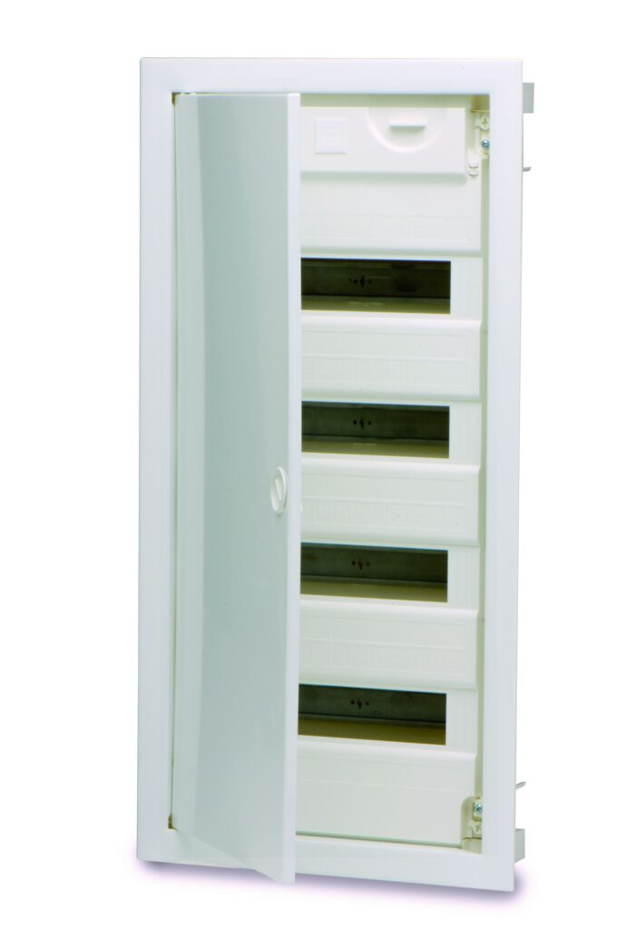 56-module flush-mounted metal cabinet